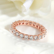 Ouro rosé-18k-Moissanite de 3mm com alta pureza e qualidade.