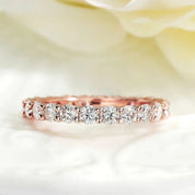 Ouro rosé-18k-Moissanite de 3mm com alta pureza e qualidade.